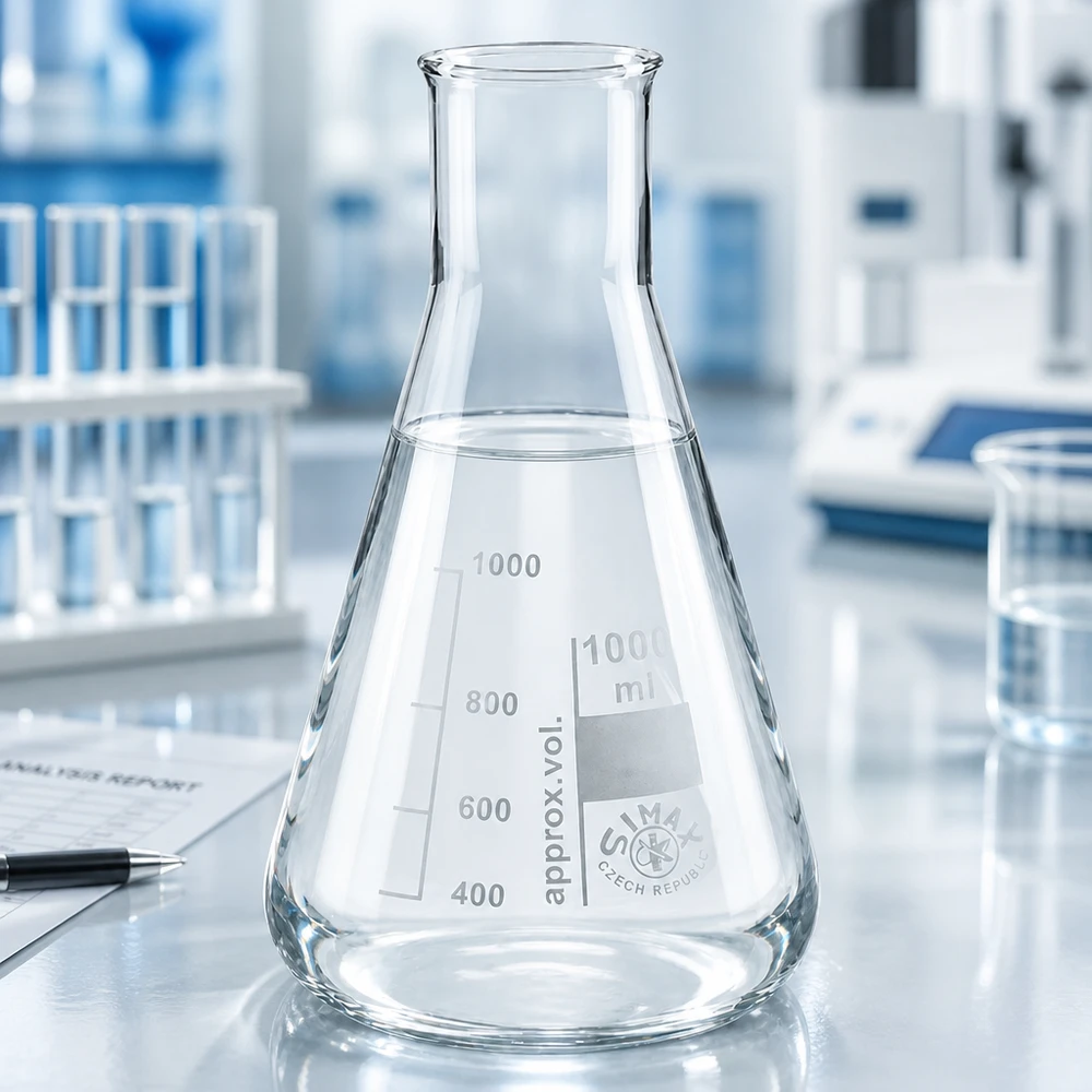 Weithals Laborkolben 200ml aus klarem Borosilikatglas für optimale Sichtbarkeit