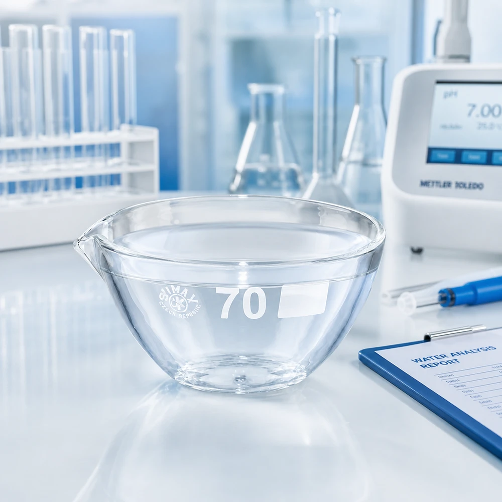 Hochpräzise Borosilikat Abdampfschale 60ml mit Ausguss für wissenschaftliche Messungen und Analysen