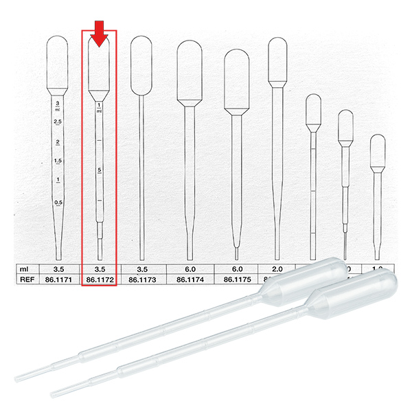 3.5ml Transferpipette (156x12.5mm) mit Graduierung 3.5ml Transferpipette (156x12.5mm) mit Graduierung