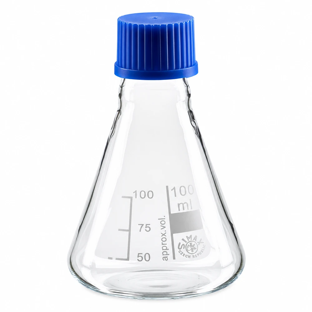 Erlenmeyerkolben 100ml mit Schraubkappe Glaserlenmeyerkolben mit Schraubgewinde ideal für chemische Experimente und Analysen