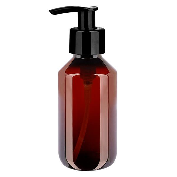 PET Flasche 200ml mit Dispenserpumpe schwarz PET Flasche 200ml mit Dispenserpumpe schwarz