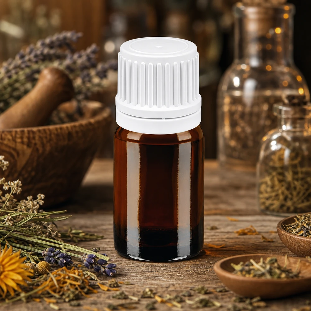 Handliche 5ml Tropfflasche mit 0.7mm Öffnung ideal für Bachblüten und Tinkturen