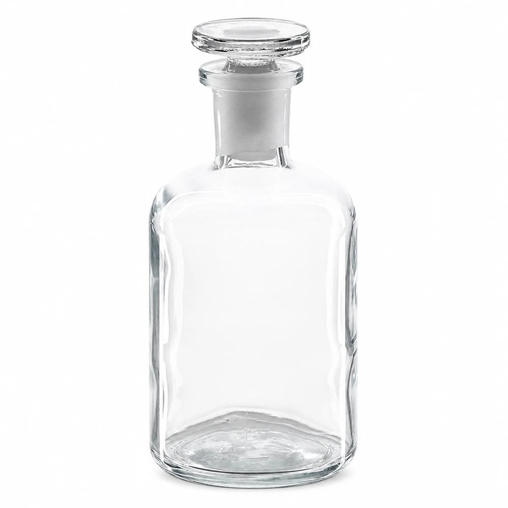 Rundschulterflasche 100ml klar Enghals Glasstopfen Hochwertige Rundschulterflasche 100ml transparentes Glas Enghals Glasstopfen Labor
