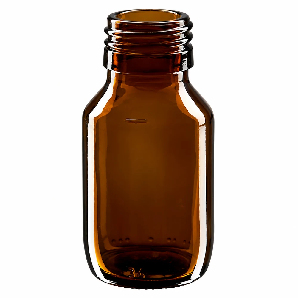 50ml Medizinflasche braun, ohne Verschluss PP28 ApoGlas ApoGlas Medizinflasche 50ml braun PP28 ohne Deckel hochwertiges Borosilikatglas pharmazeutisch