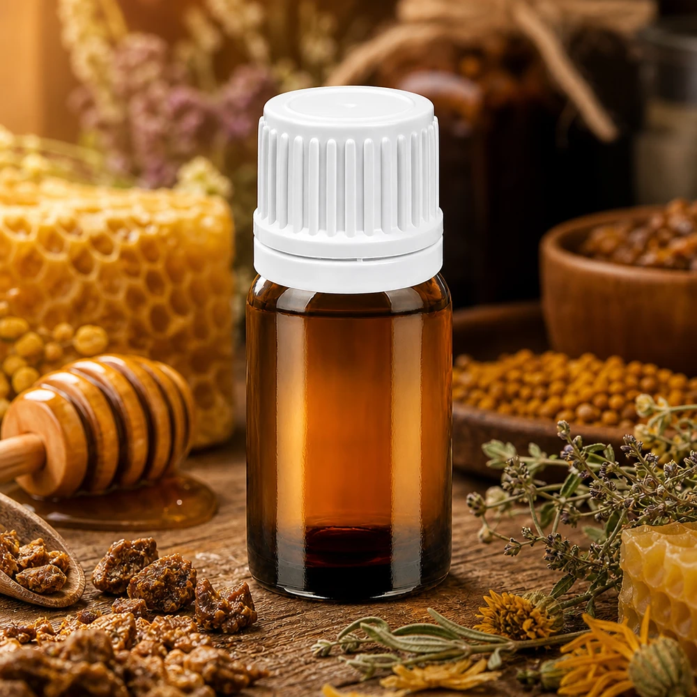5ml Flasche 11mm Schraubverschluss weiß Originalitätsverschluss BrownLine UT18/5 5ml bernsteinfarbene Glasflasche mit weißem Kindersicherheitsverschluss für sichere Produktaufbewahrung