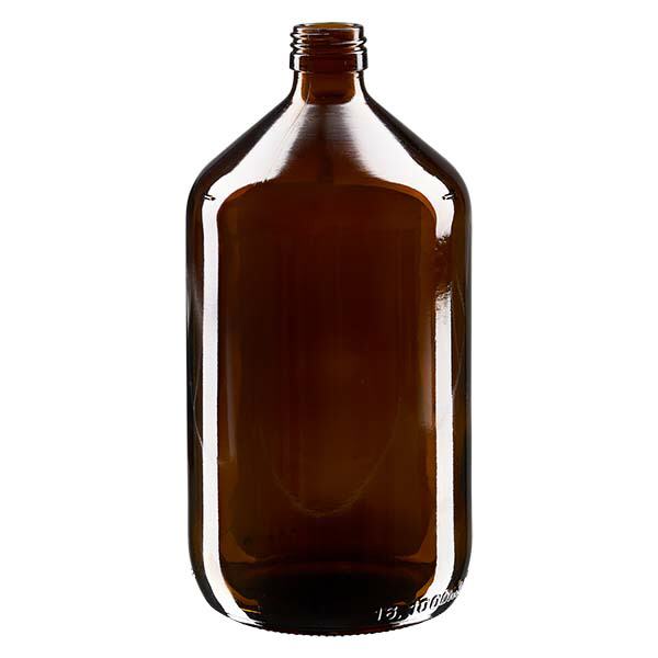 1000ml Medizinflasche braun, ohne Verschluss PP28 ApoGlas 1000ml Medizinflasche braun, ohne Verschluss PP28 ApoGlas