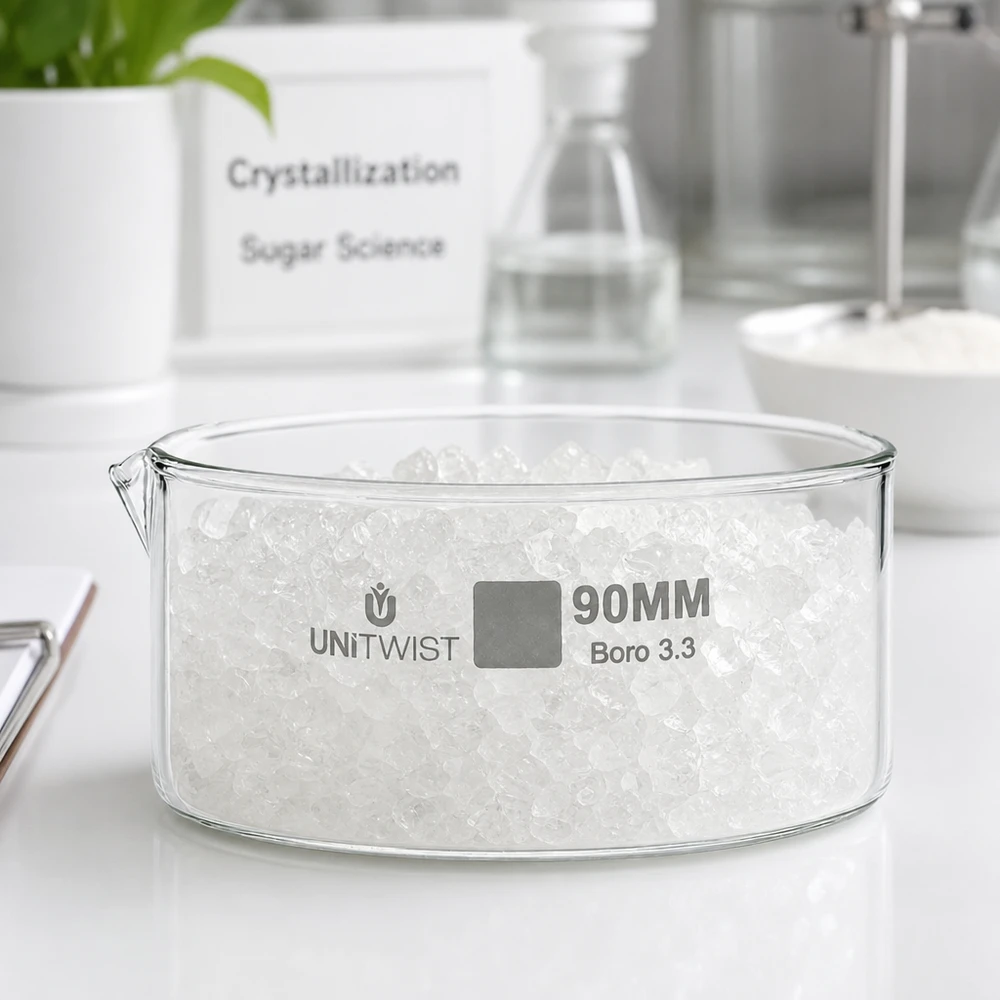 Kristallisierschale ø90mm Borosilikatglas UNiTWIST UNiTWIST Kristallisierschale 90mm Borosilikatglas niedrige Bauform Kristallzucht Laborschale