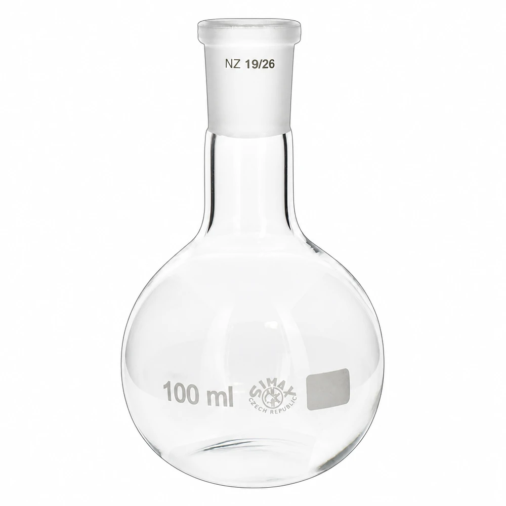 Rundbodenkolben 100ml Normschliff 19/26 kompakte Größe ideal für kleine Ansätze
