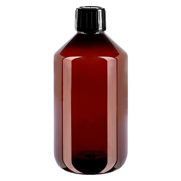 PET Flasche 500ml mit schwarzem Spritzverschluss Originalitätsverschluss PET Flasche 500ml mit schwarzem Spritzverschluss Originalitätsverschluss