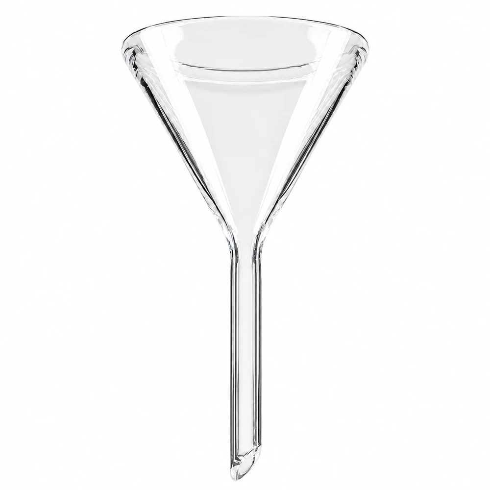 Trichter ø40mm Kalk-Soda, Winkel 60°, Kurzstil Wissenschaftlicher Glastrichter 60° Winkel 40mm Öffnung aus hochwertigem Kalk-Soda-Glas