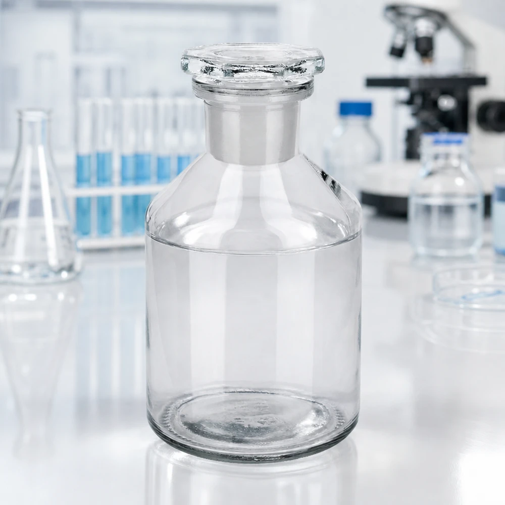 Steilbrustflasche 50ml klar Enghals Glasstopfen Steilbrustflasche 50ml klar Enghals für Chemikalien Pharmazie und wissenschaftliche Anwendungen