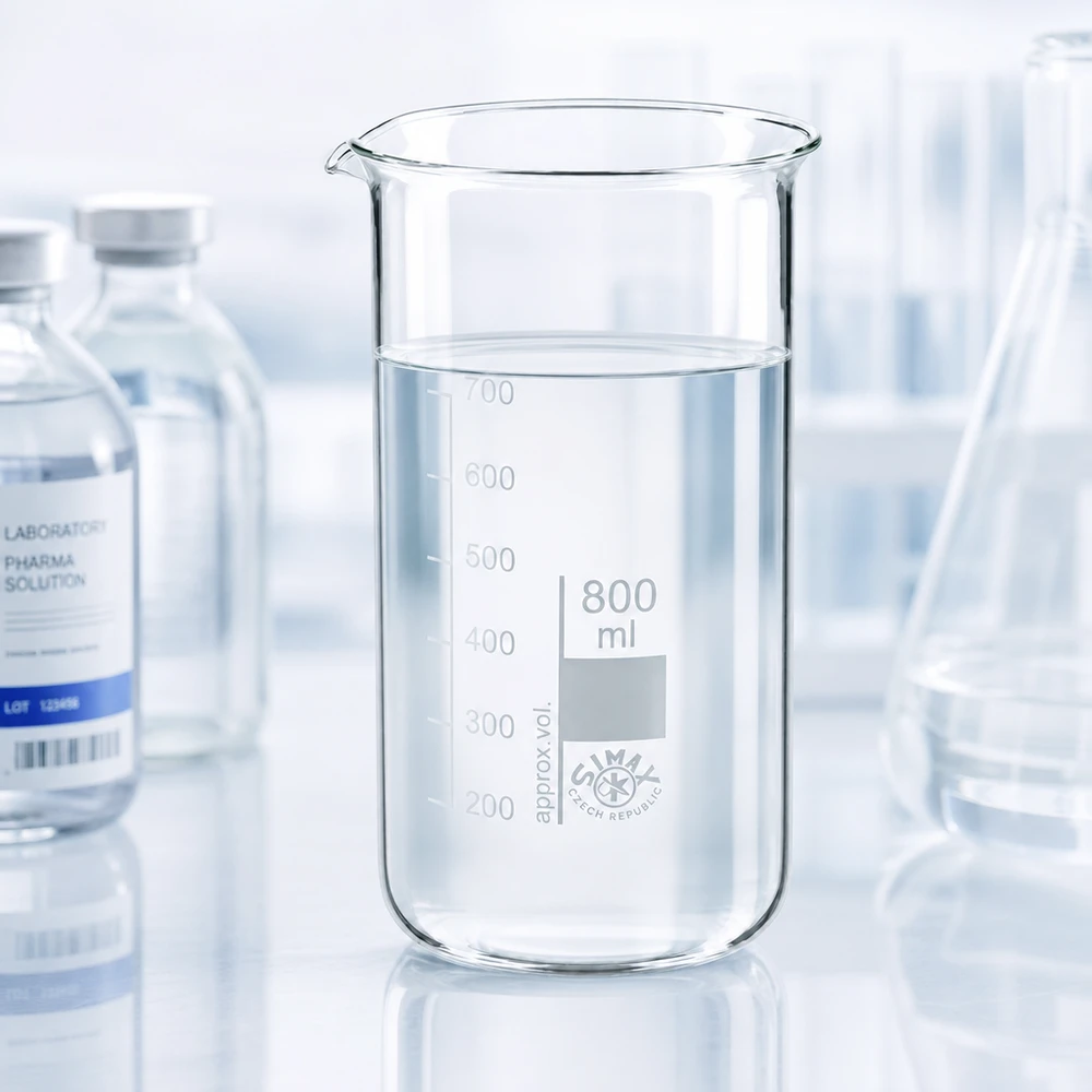 Becherglas 800ml Borosilikatglas, hohe Form SIMAX Becherglas 800ml hohe Form mit graduierter Messskala und Ausgussschnabel aus klarem Borosilikatglas