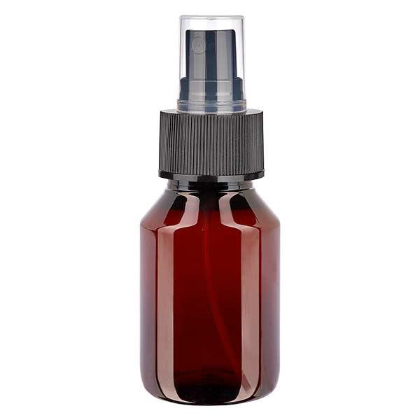 PET Flasche 50ml mit Zerstäuber schwarz PET Flasche 50ml mit Zerstäuber schwarz