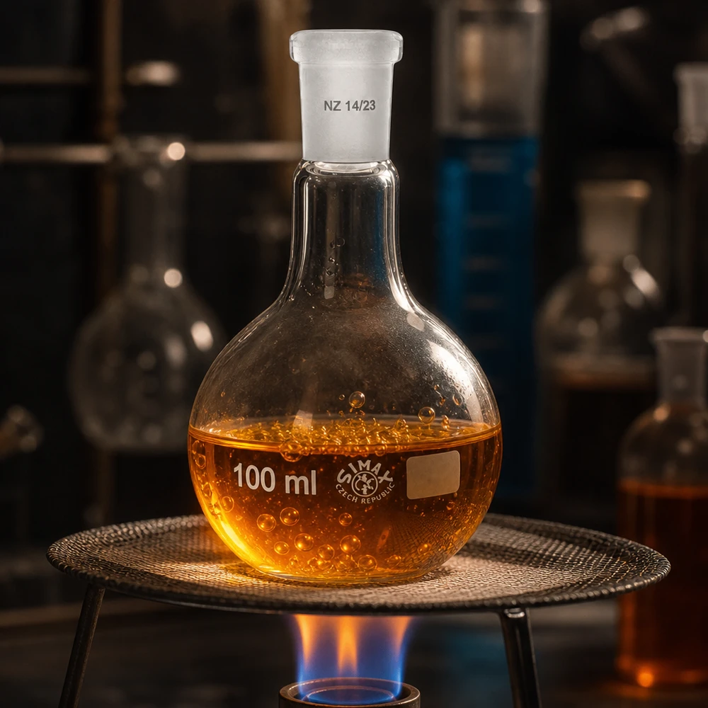Stehkolben 100ml mit Normschliff (14/23) Reaktionskolben 100ml mit weitem Boden und engem Hals für optimale Wärmeverteilung