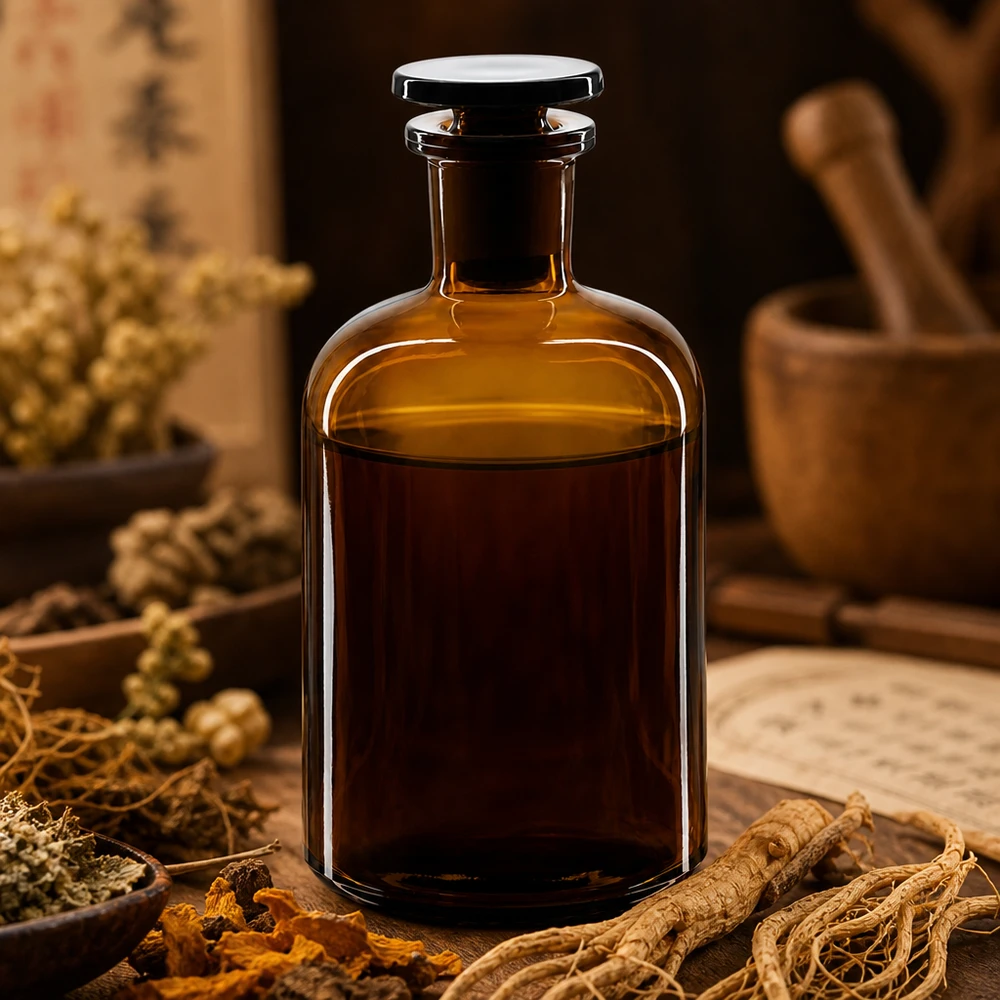 Antike Apothekerflasche Rundschulter 250ml Braunglas mit Enghals Glasstopfen hermetisch