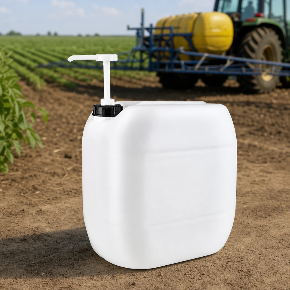Kanister 30 Liter mit Dosierpumpe Quaderförmiger 30 Liter Kanister mit Pumpspender für professionelle Landwirtschaft