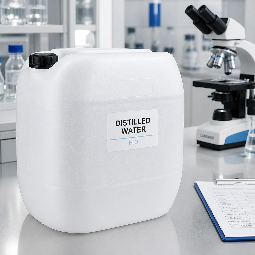 Kanister 30 Liter mit Schraubverschluss Originalitätsverschluss Transluzenter Kunststoffkanister 30L mit Etikett und Drehverschluss für den Laborbedarf