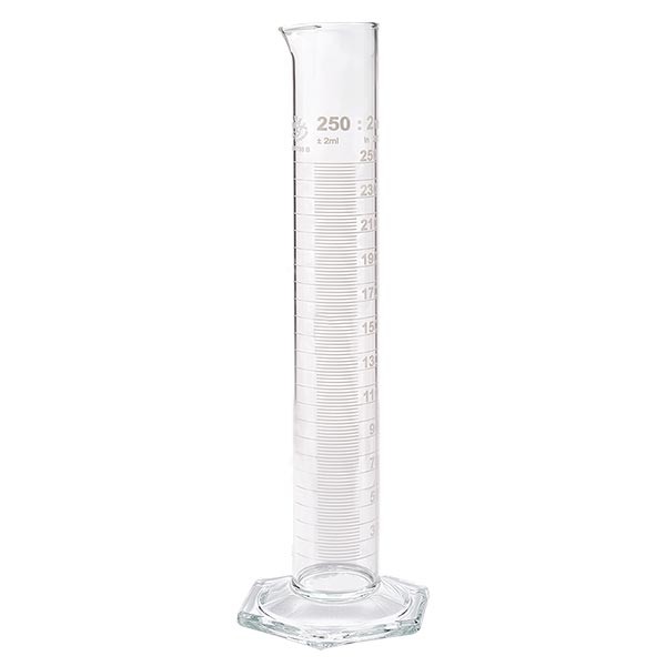 250ml Messzylinder HF aus Glas, weiße Skala 250ml Messzylinder HF aus Glas, weiße Skala