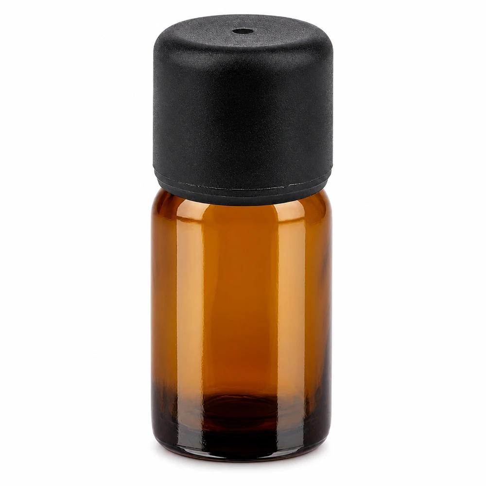 Professionelle 5ml Braunflasche mit schwarzem Verschluss für Laboranwendungen