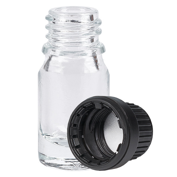 5ml Flasche 11mm Schraubverschluss schwarz Originalitätsverschluss ClearLine UT18/5 5ml Flasche 11mm Schraubverschluss schwarz Originalitätsverschluss ClearLine UT18/5
