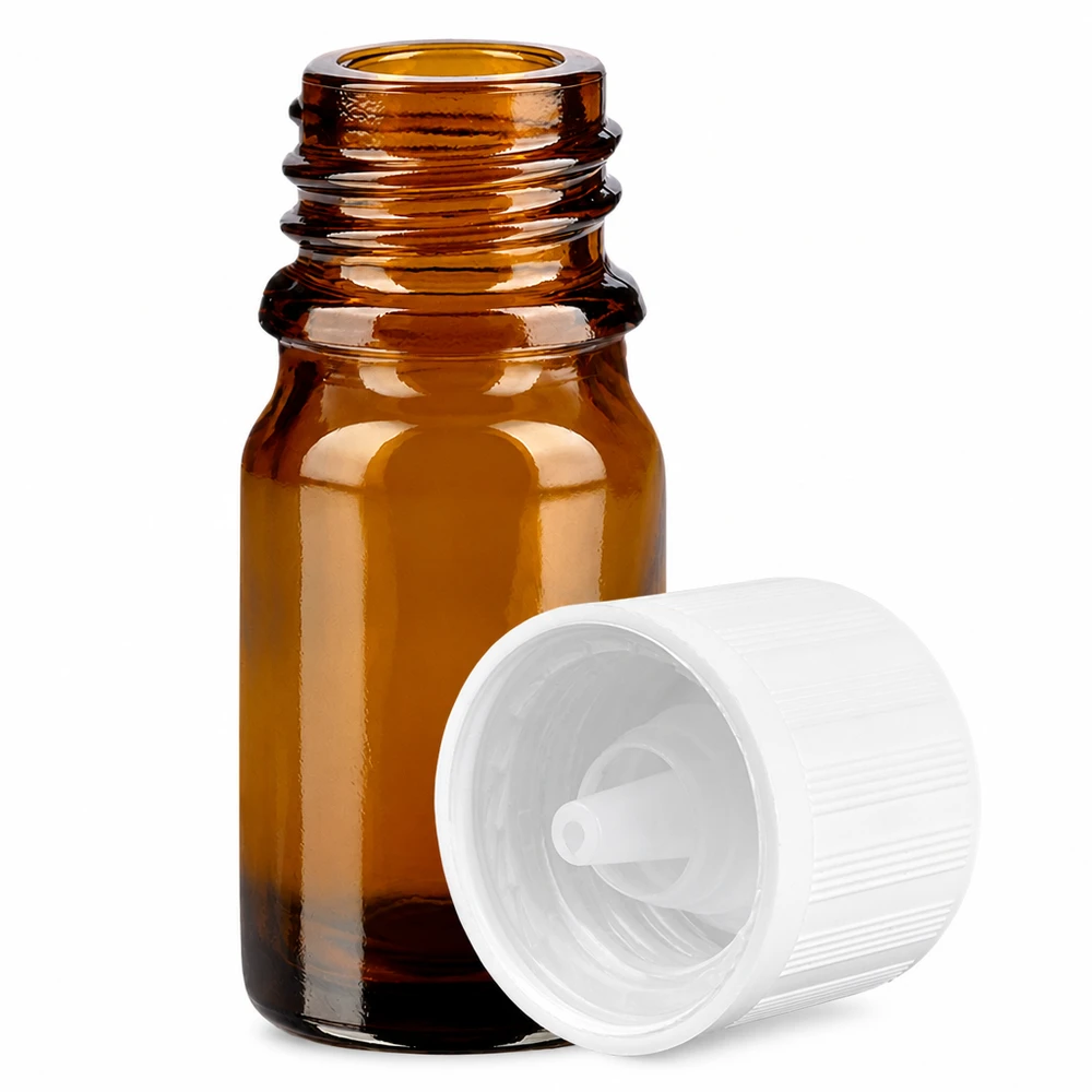 Handliche Tropfflasche 5ml KiSi Verschluss braunes Schutzglas für lichtempfindliche Substanzen