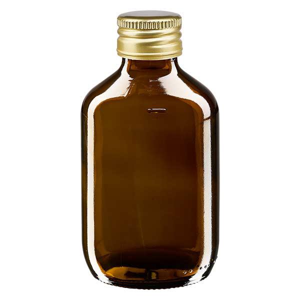 200ml Medizinflasche braun, mit Verschluss gold Aluminium ApoGlas 200ml Medizinflasche braun, mit Verschluss gold Aluminium ApoGlas