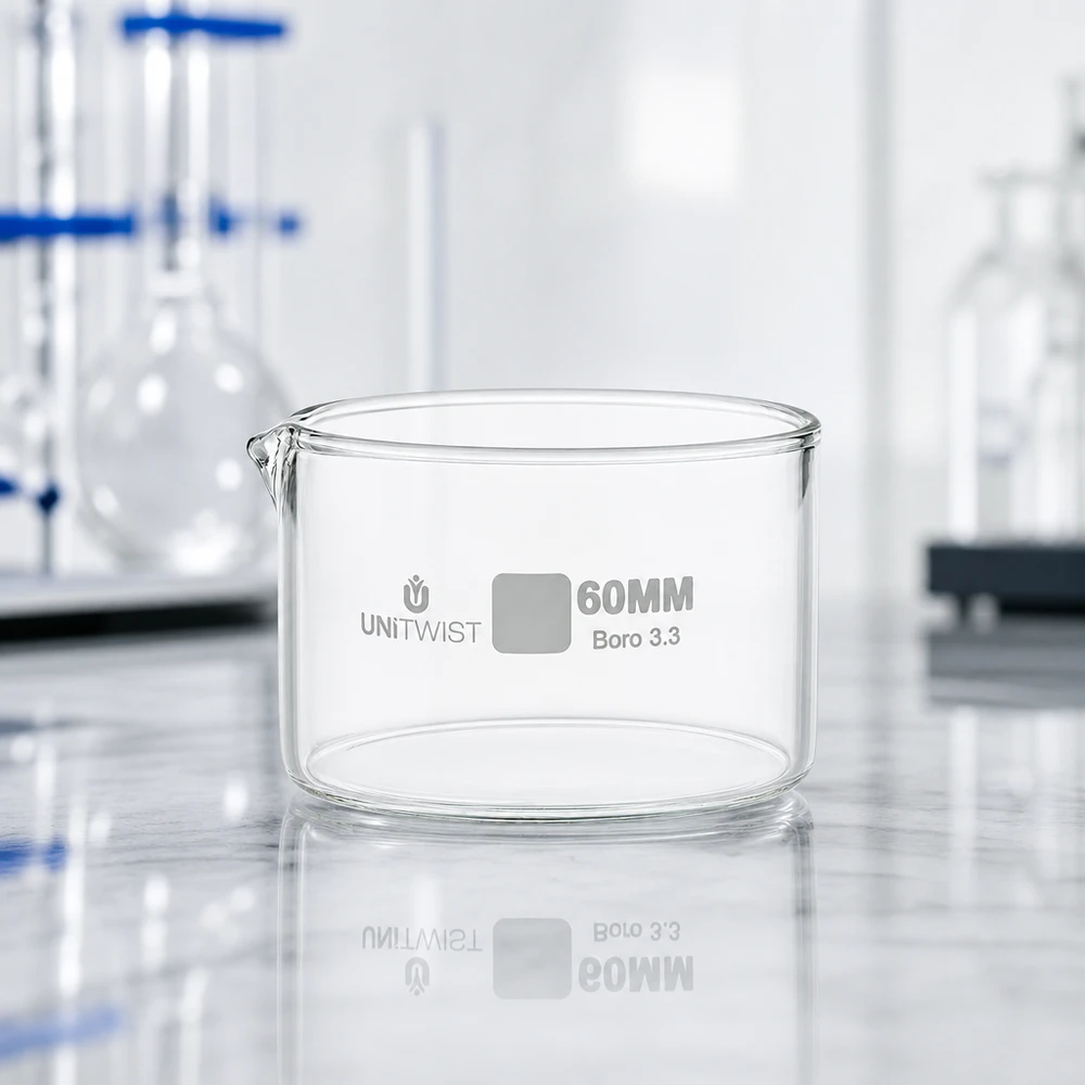 Kristallisierschale ø60mm Borosilikatglas UNiTWIST Hitzebeständige Kristallisierschale 60mm Borosilikatglas UNiTWIST für chemische Laboranwendungen