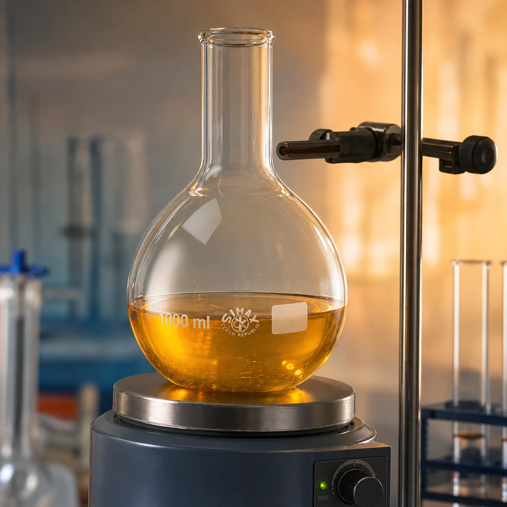 Stehkolben 1000ml Enghals Hochweriger Laborstehkolben 1000ml Enghals mit optimaler Wärmeverteilung auf Magnetrührer