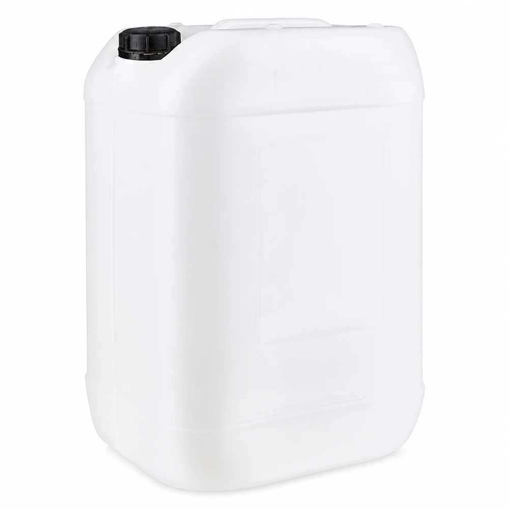 25 Liter HDPE Kanister natur-weiß mit auslaufsicherem Schraubverschluss
