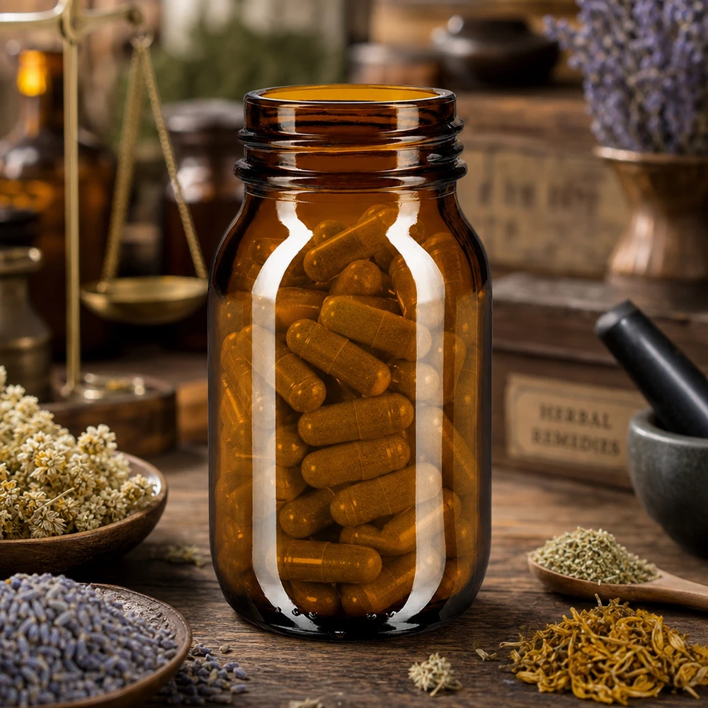 100ml Weithalsflasche Braunglas Umweltfreundliche 100ml Glasflasche braun mit breitem Hals für nachhaltige Lagerung