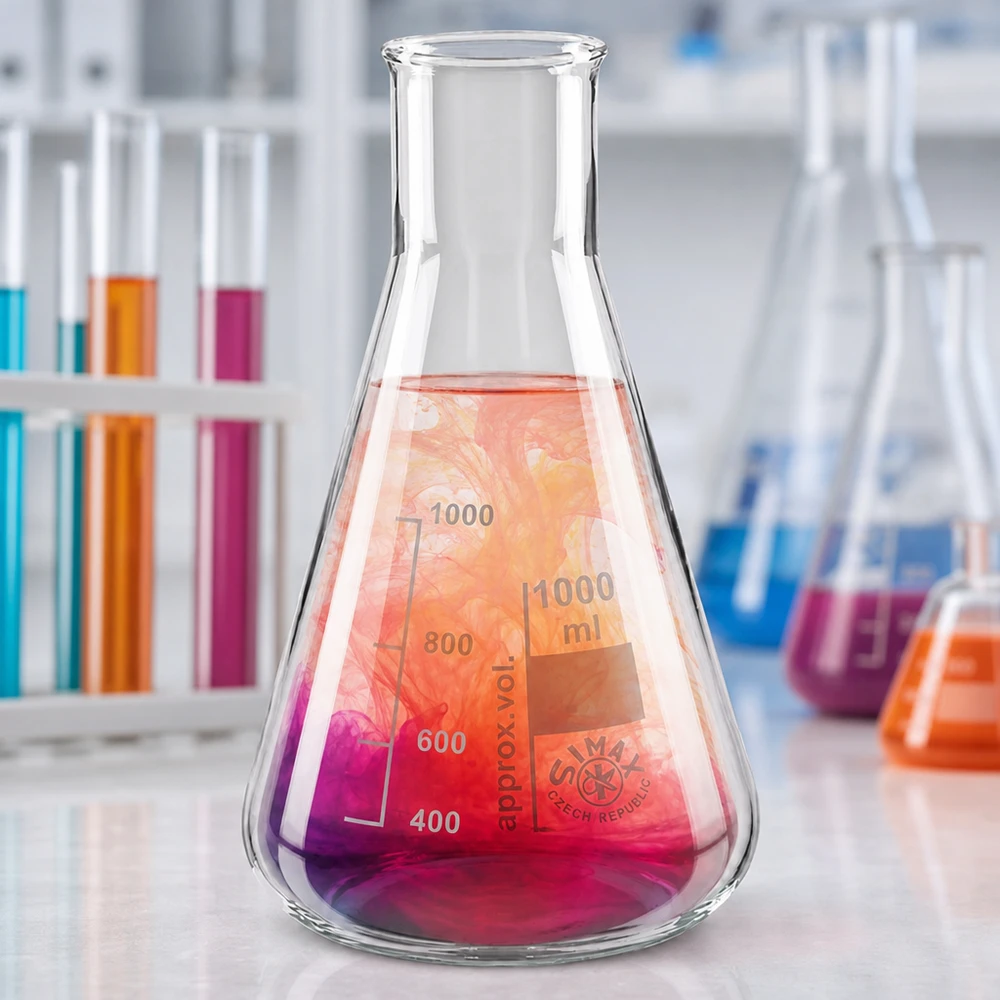 Wissenschaftlicher Erlenmeyerkolben 100ml Weithals für Titration und analytische Verfahren