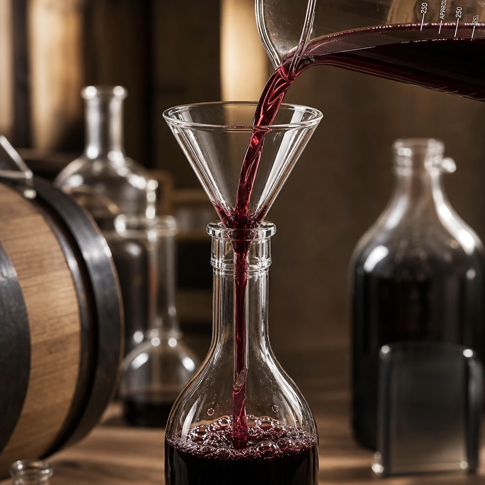 Praktischer Labortrichter 35mm Öffnung aus chemikalienbeständigem Kalk-Soda-Glas mit Kurzstiel
