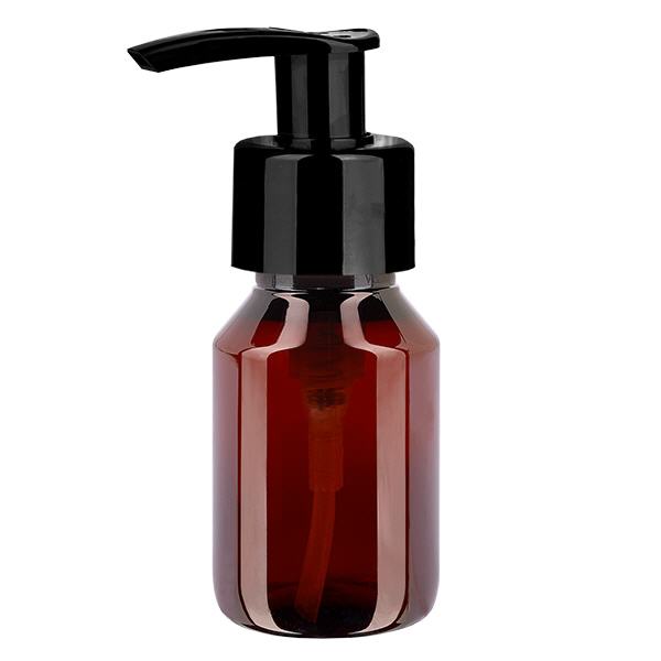 PET Flasche 50ml mit Dispenserpumpe schwarz PET Flasche 50ml mit Dispenserpumpe schwarz