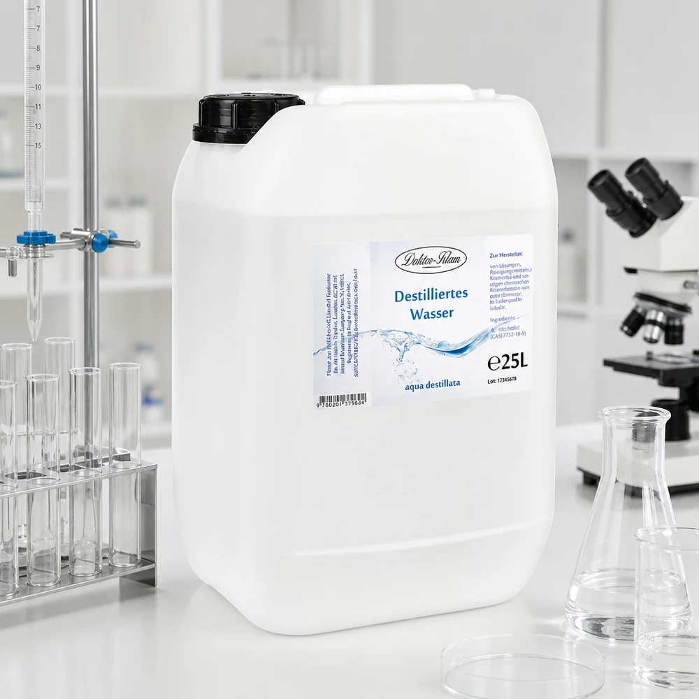 25 Liter Premium destilliertes Wasser Doktor-Klaus für medizinische und technische Zwecke