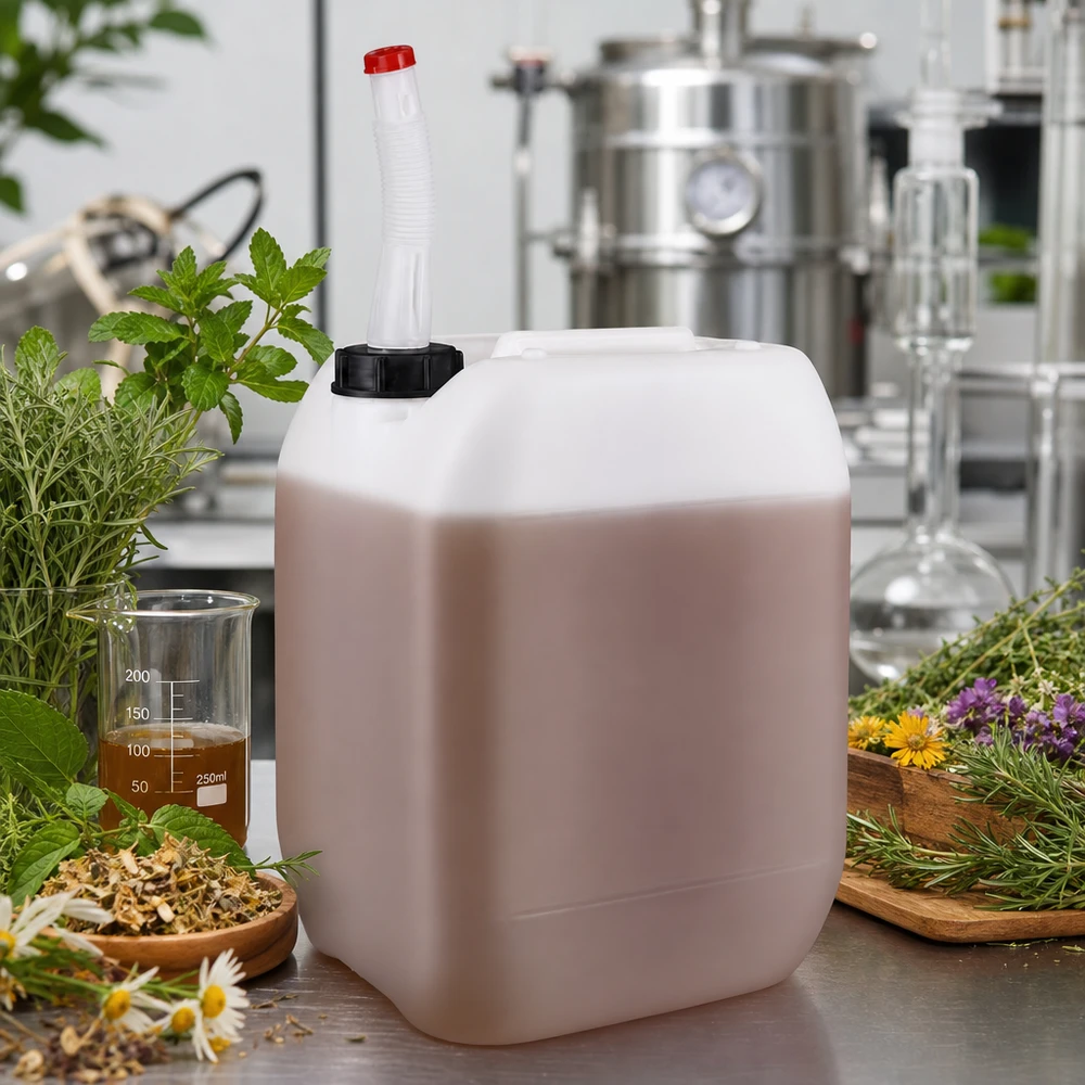 Kanister 10 Liter mit Auslaufrohr Flex Stabiler Kanister 10 Liter mit flexiblem Auslaufrohr für präzise Dosierung ätherischer Öle