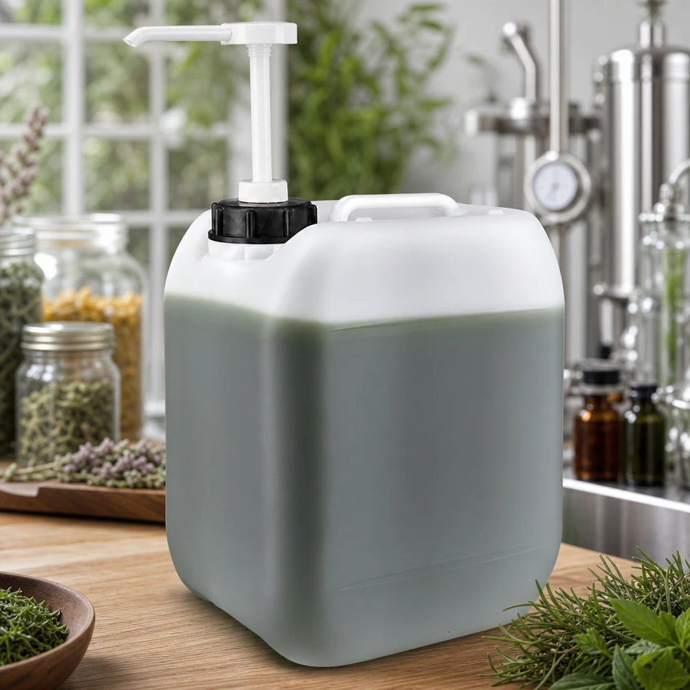 Kanister 5 Liter mit Dosierpumpe Großvolumiger Dispenserkanister 5 Liter für pflanzliche Produkte in professioneller Laborküche