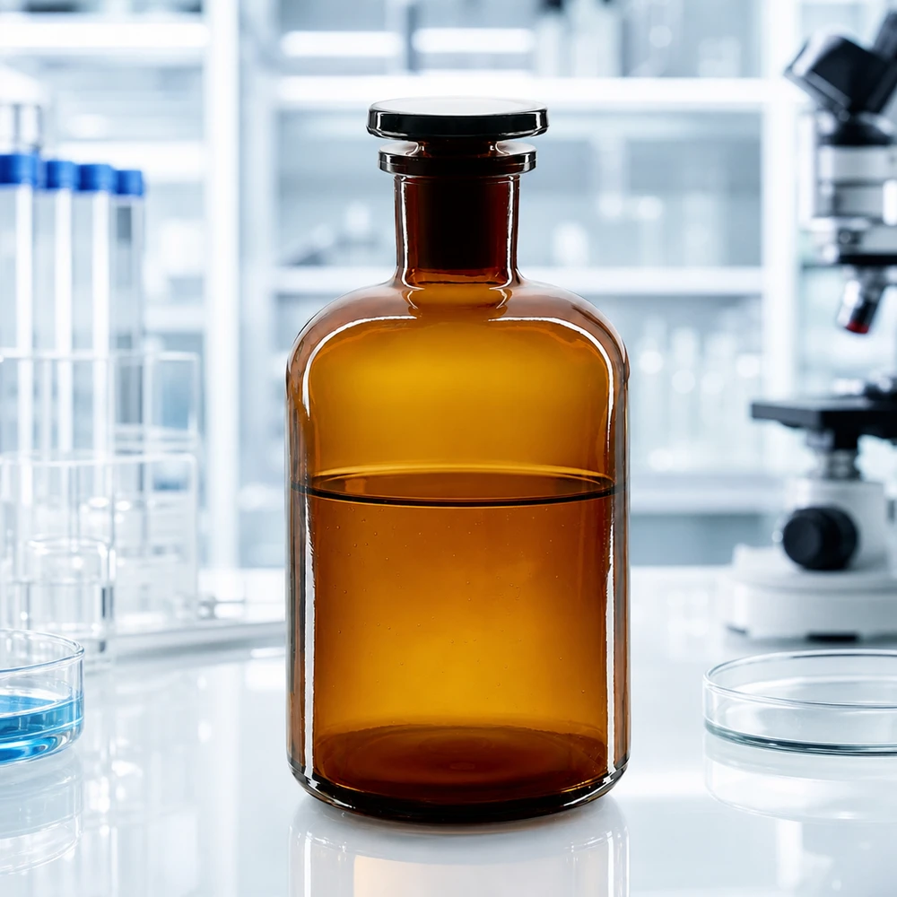 Chemikalienflasche Enghals 500ml braun Rundschulter schlanke Form für Laborregale
