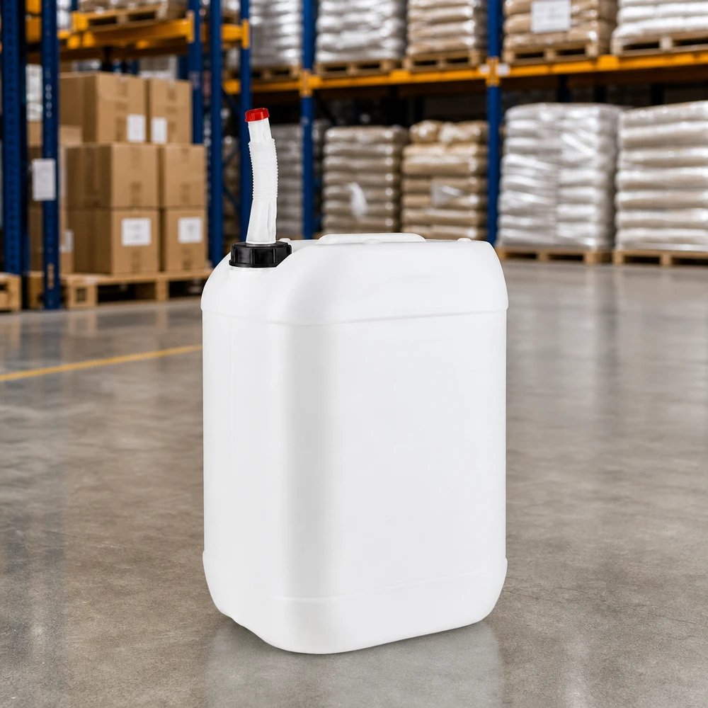 Kanister 25 Liter mit Auslaufrohr Flex UN-zertifizierter 25 Liter Kanister mit Auslaufrohr für Transport gefährlicher Flüssigkeiten