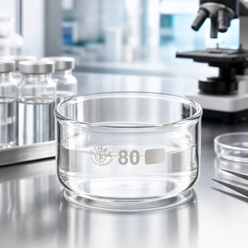 150ml Kristallisierschale ohne Ausguss Borosilikat ø80mm Niedrige Glasschale mit verdicktem Boden 150ml ø80mm für Labortrocknungs- und Wiegeprozesse