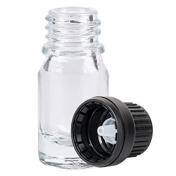 5ml Tropfflasche 2mm schwarz Originalitätsverschluss ClearLine UT18/5