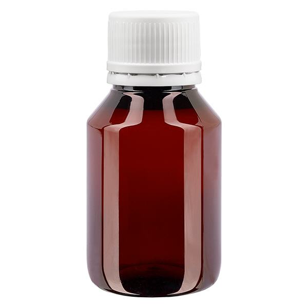 PET Flasche 50ml mit weißem Originalitätsverschluss fein geriffelt PET Flasche 50ml mit weißem Originalitätsverschluss fein geriffelt