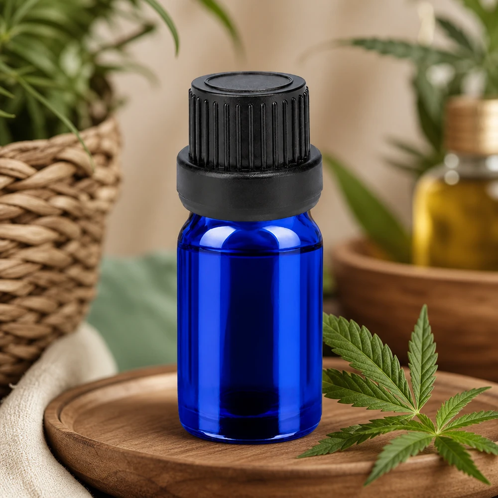 5ml Flasche 11mm Schraubverschluss schwarz Originalitätsverschluss BlueLine UT18/5 5ml Apothekerflasche aus blauem Glas mit schwarzem Originalitätsverschluss OV für Sicherheit