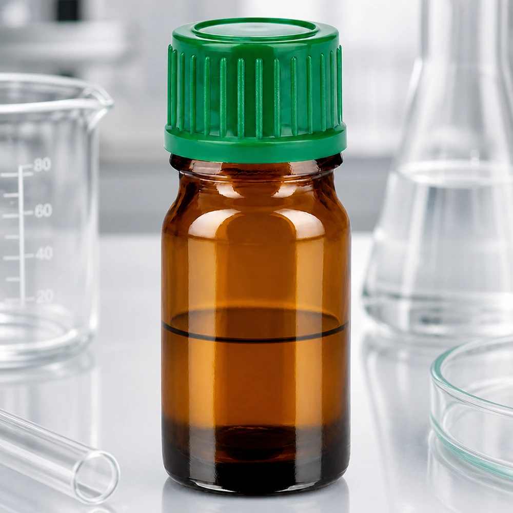Präzisions-Glasflasche 5ml mit grünem Kunststoffverschluss für wissenschaftliche Zwecke