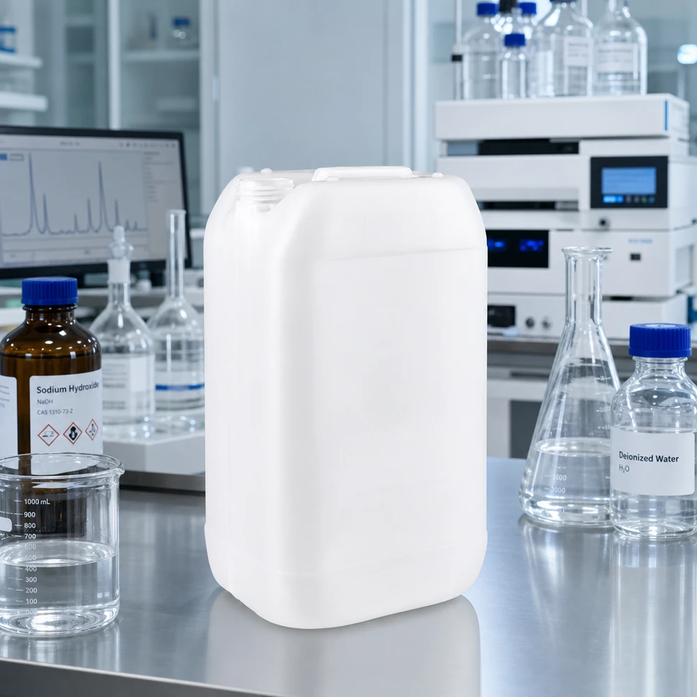 Kanister 15 Liter ohne Verschluss Stapelbarer rechteckiger 15 Liter Kunststoffkanister ohne Deckel für chemische Laboranwendungen