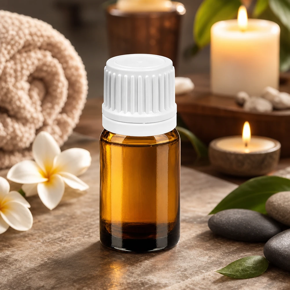 Laborqualität 5ml Braunglasflasche mit weißem Schraubverschluss für pharmazeutische Anwendungen