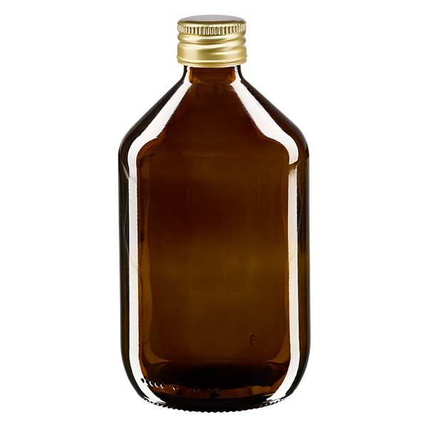 500ml Medizinflasche braun, mit Verschluss gold Aluminium ApoGlas 500ml Medizinflasche braun, mit Verschluss gold Aluminium ApoGlas