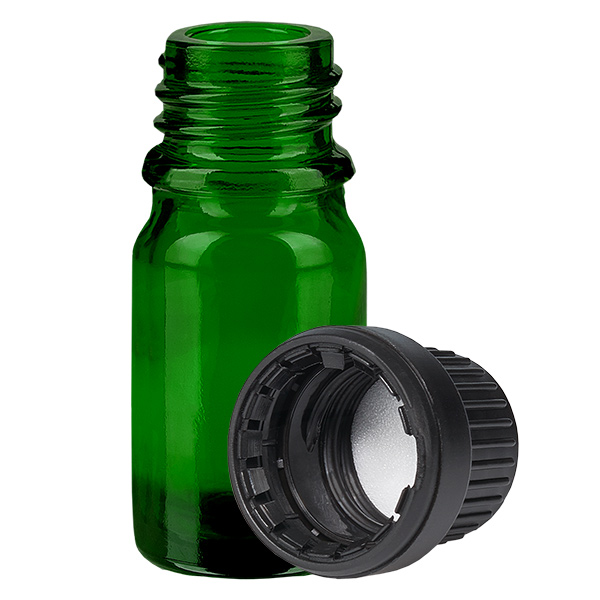 5ml Flasche 11mm Schraubverschluss schwarz Originalitätsverschluss GreenLine UT18/5 5ml Flasche 11mm Schraubverschluss schwarz Originalitätsverschluss GreenLine UT18/5
