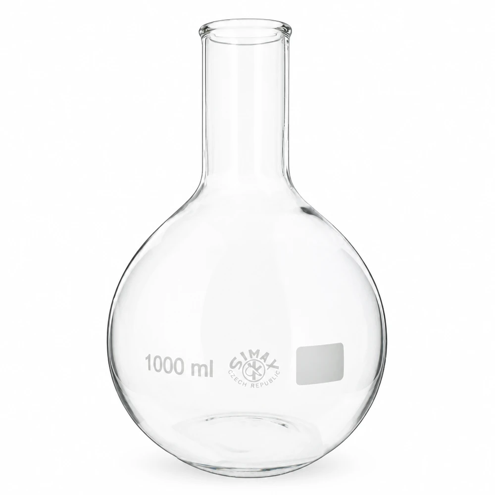 Enghals Stehkolben 1000ml Fassungsvermögen - professionelle Laborausstattung aus Borosilikatglas