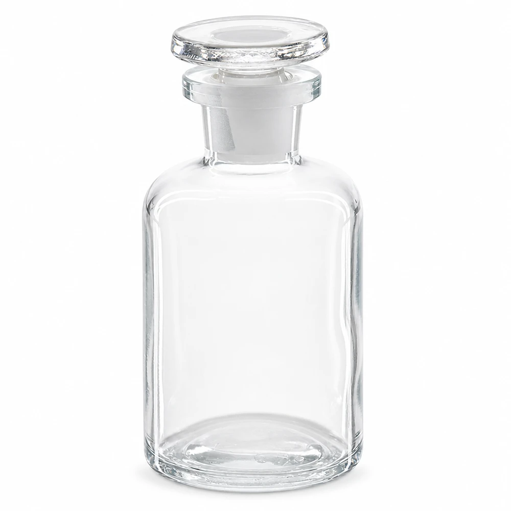 Rundschulterflasche 50ml klar Enghals Glasstopfen Kleine Glasflasche mit Stopfen 50ml klar Enghals Rundschulter für Chemikalien