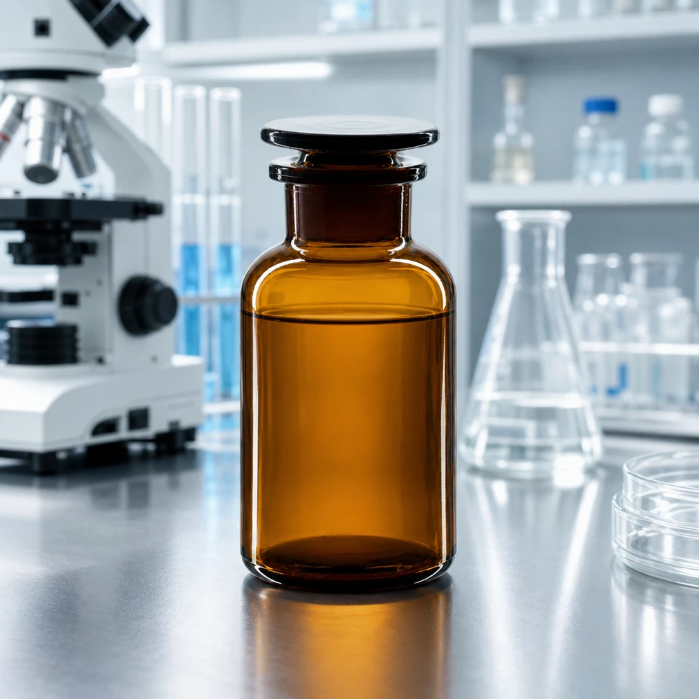250ml Weithals Braunglasflasche mit flachem Glasstopfen für Laborchemikalien und Reagenzien